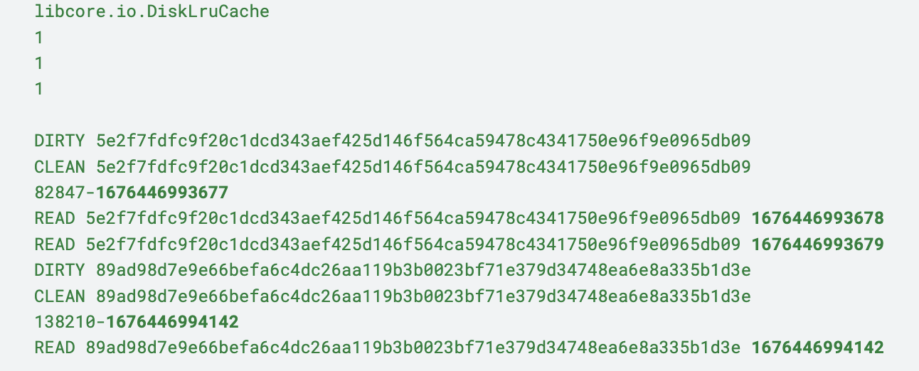 Example of a TLRU journal file.